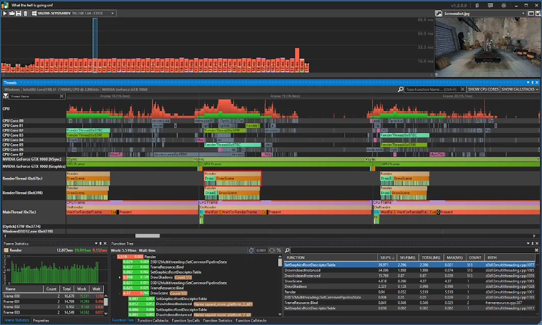 C++ Profiler For Games. Contribute to bombomby/optick development by creating an account on GitHub.