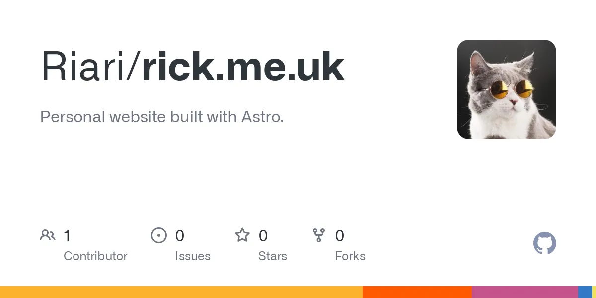 Personal website built with Astro. Contribute to Riari/rick.me.uk development by creating an account on GitHub.