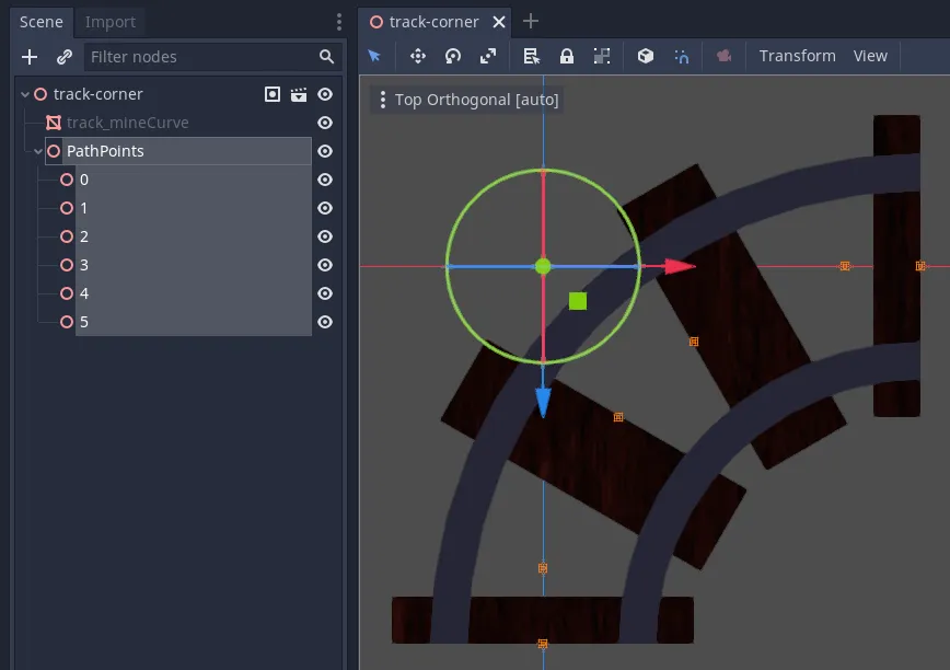 Track curve points